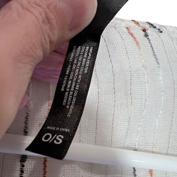 Torrid Open Front Rainbow Stripe Fringe Ruana Ivory Size O/S - Picture 6 of 7